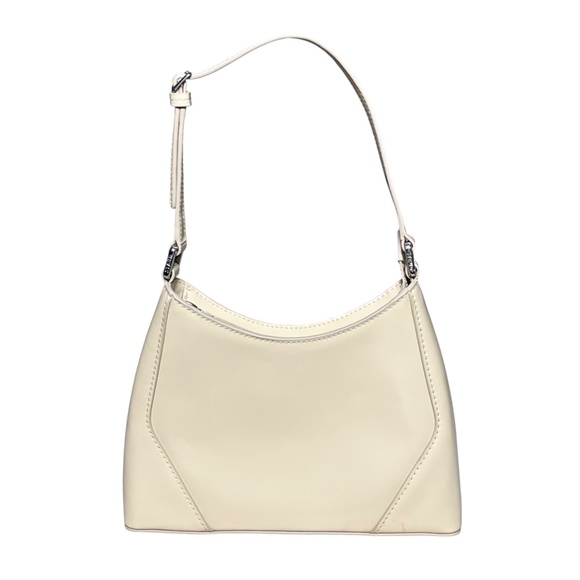 STAUD Linda Mini Shoulder Bag in Oat - Cream/ Light Beige Patent Leather - Picture 3 of 11
